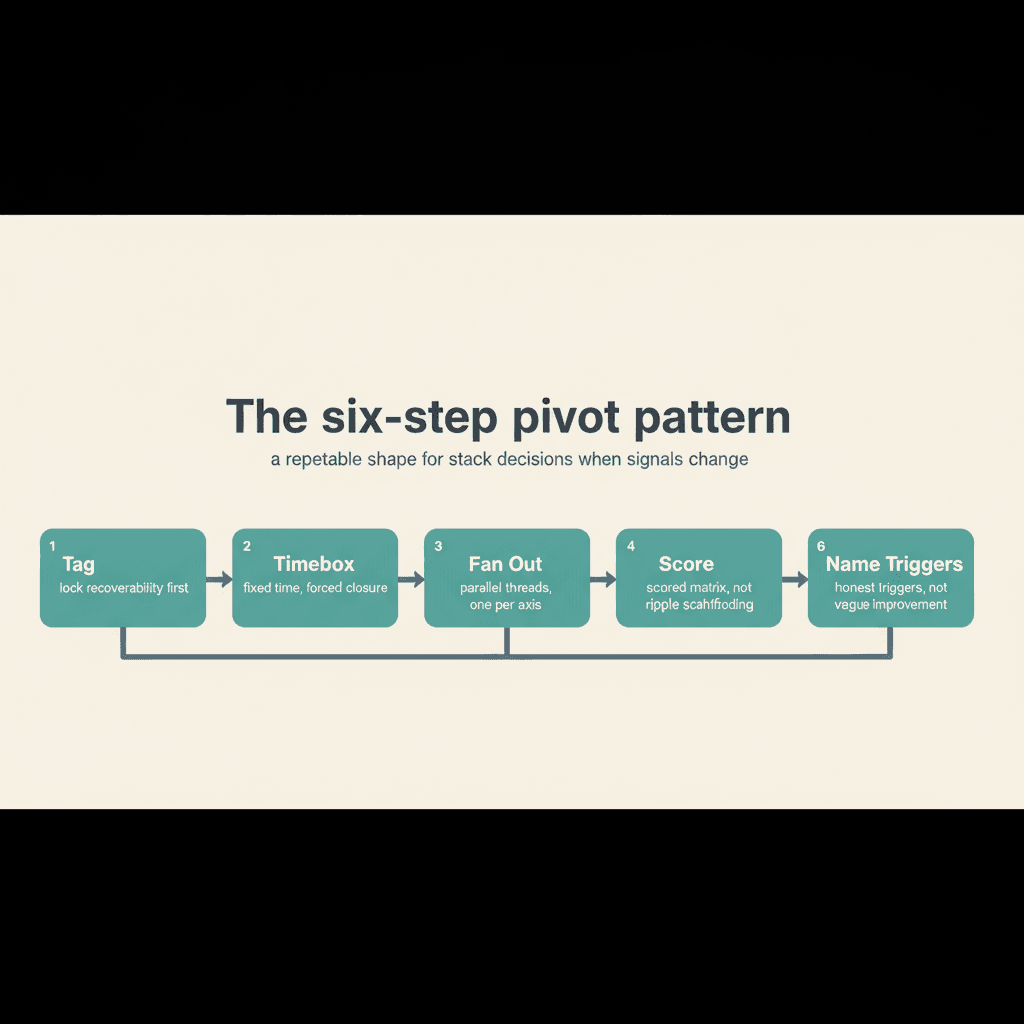 Flowchart: the six-step pivot decision pattern